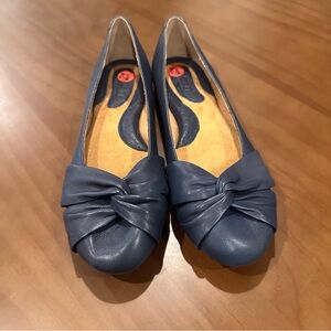 Born Navy Blue Knotted Flats